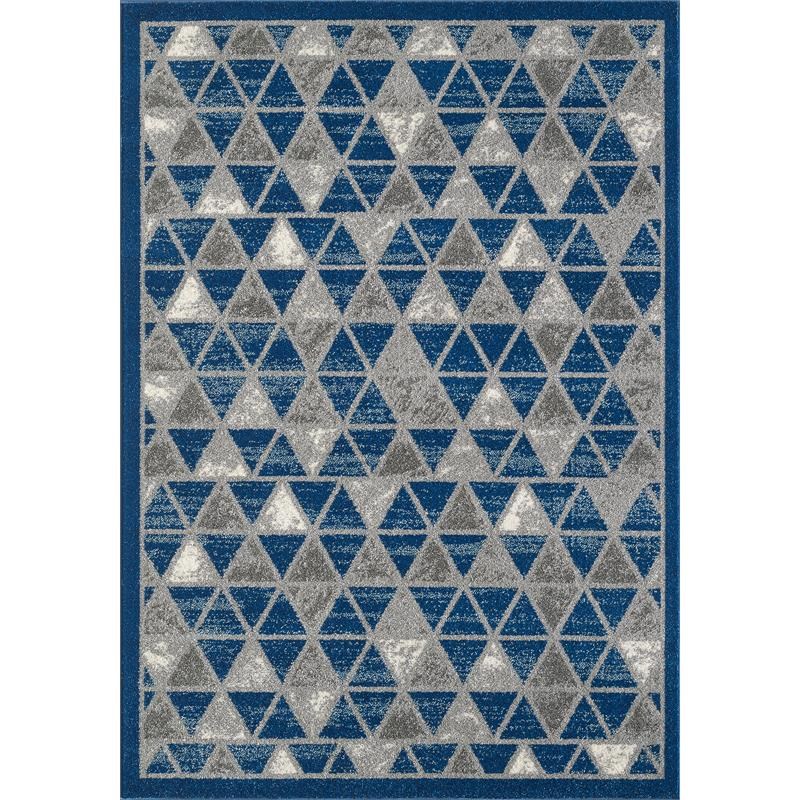 L'Baiet Marisol Blue Geometric 4' x 6' Fabric Area Rug