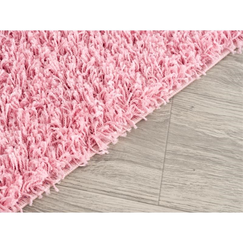 L'Baiet Gemma Pink Shag 5' x 7' Fabric Area Rug