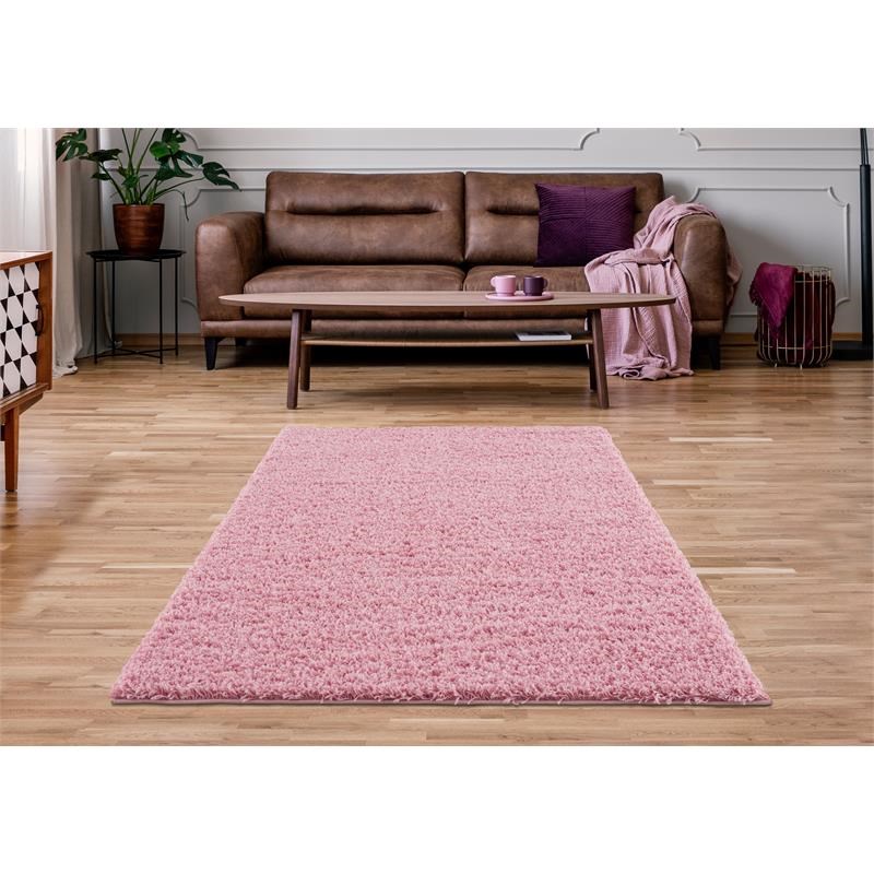 L'Baiet Gemma Pink Shag 8' x 10' Fabric Area Rug