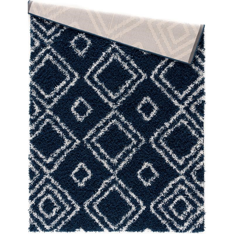 L'Baiet Channa Blue Shag 2' x 6' Runner Fabric Rug