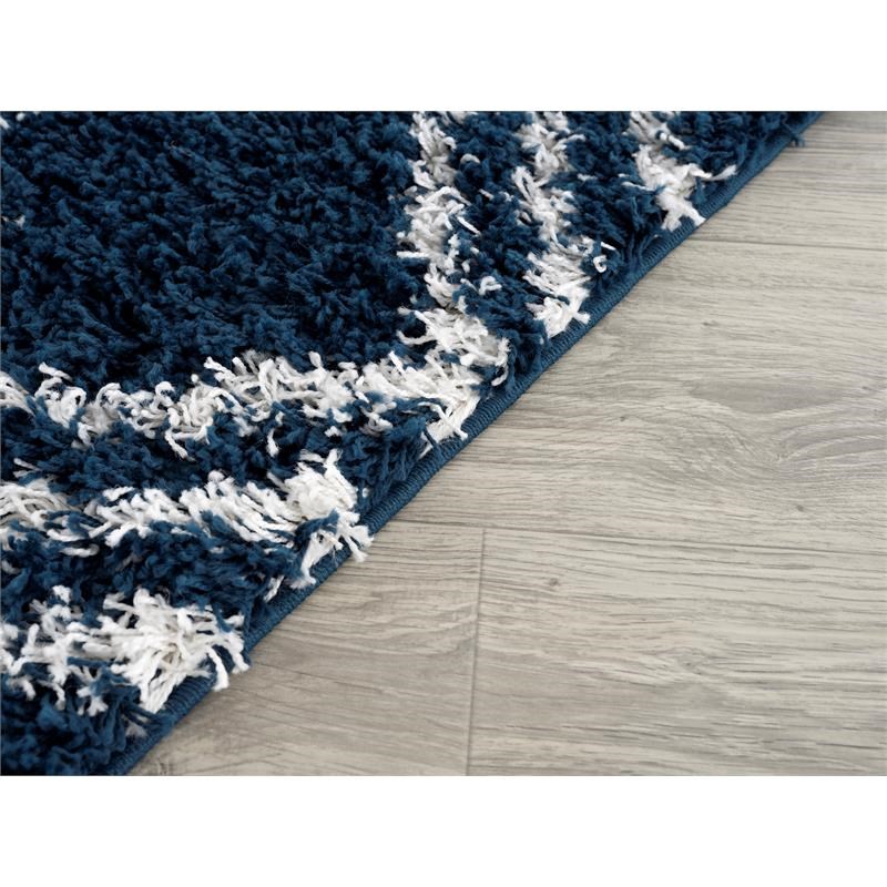 L'Baiet Channa Blue Shag 8' x 10' Fabric Area Rug