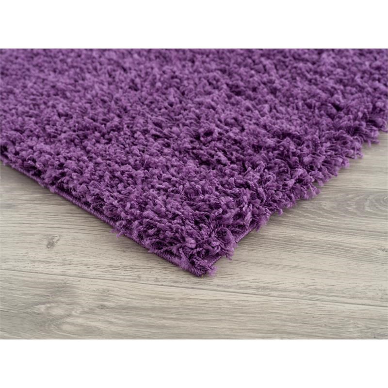 L'Baiet Lyra Purple Shag 5' x 7' Fabric Area Rug