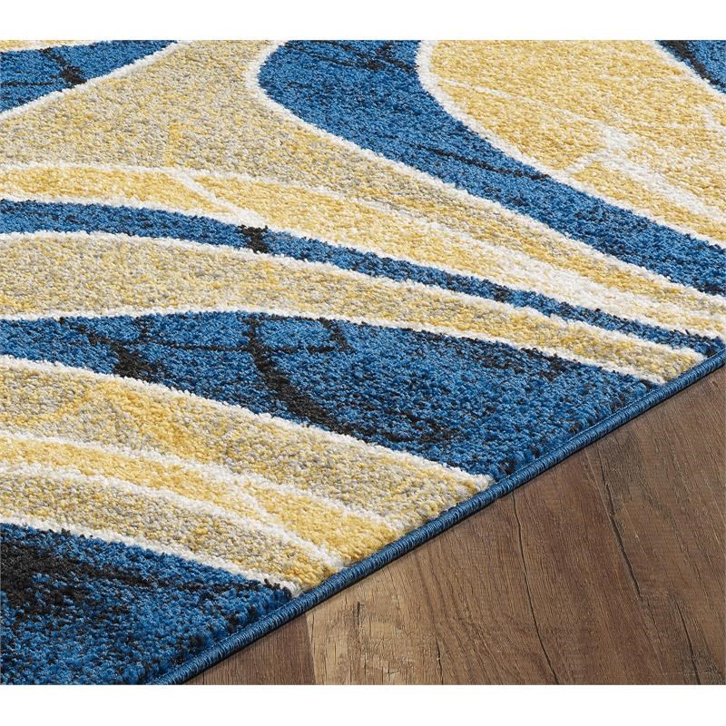 L'Baiet Chanel Multi-Color Graphic 2' x 6' Fabric Runner Rug