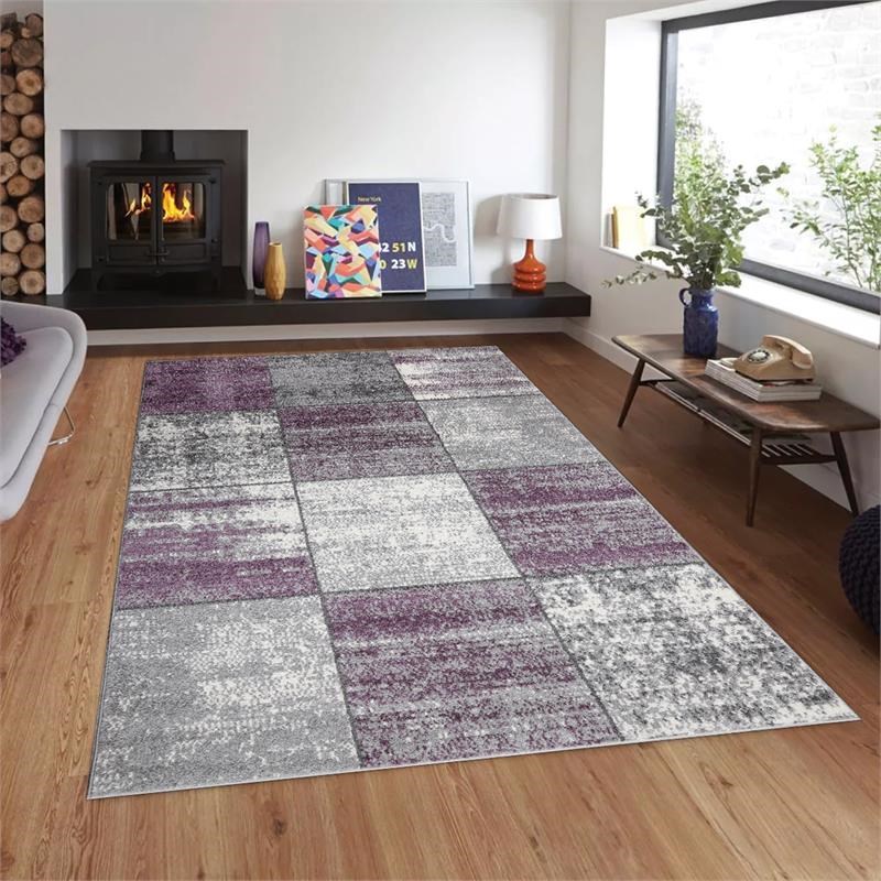 L'Baiet Lyanna Purple 5 ft. x 7 ft. Fabric Area Rug