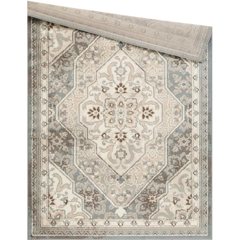 L'Baiet Ivory Beige Traditional 4 ft. x 6 ft. Fabric Area Rug