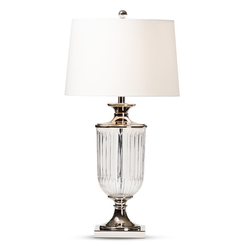 Maddie Home Livia Glass Urn Table Lamp in Silver