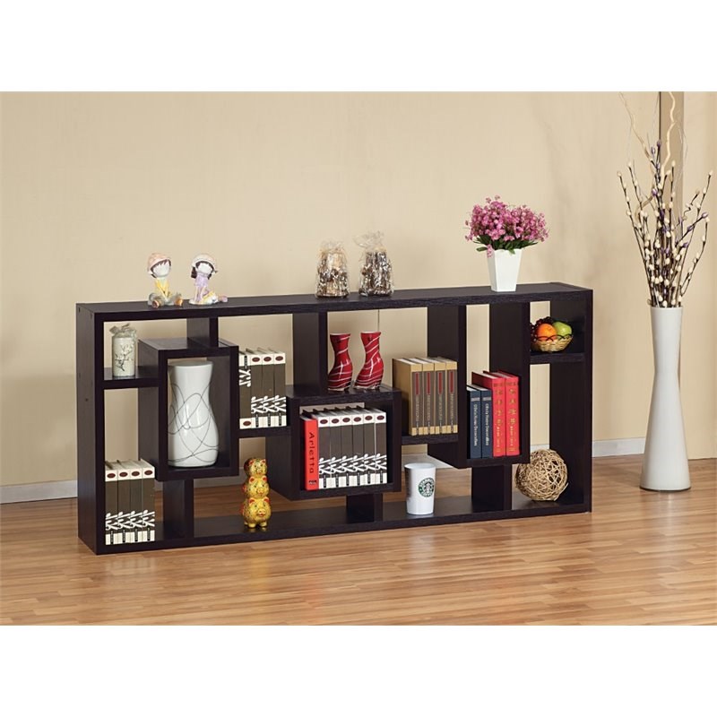 Maddie Home Willow Modern Freestanding Display Shelf Bookcase in Cappuccino
