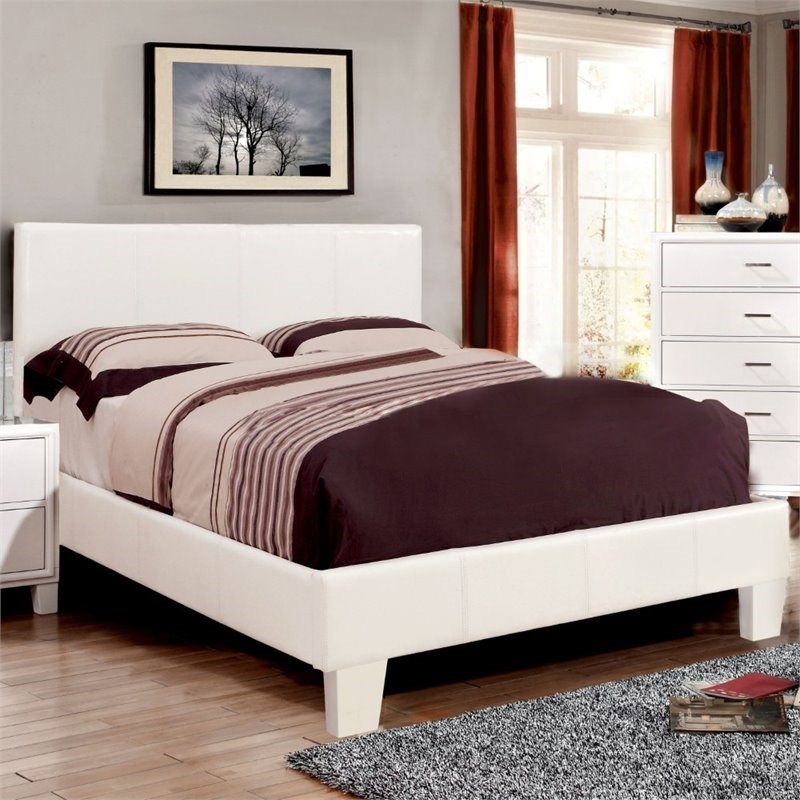 Maddie Home City Chic Contemporary Twin Platform Bed with Headboard in White