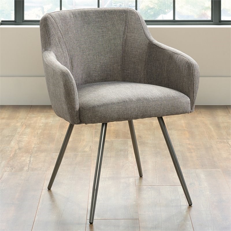 Maddie Home Upholstered Dining Arm Chair in Gray