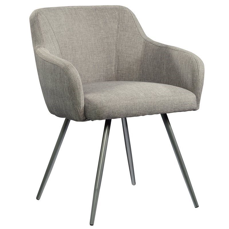 Maddie Home Upholstered Dining Arm Chair in Gray