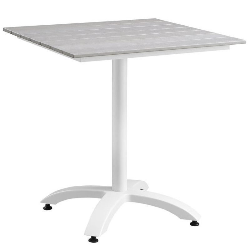 Maddie Home Outdoor Dining Table in White and Light Gray