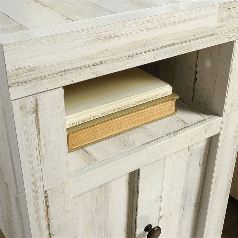 Maddie Home End Table in White Plank
