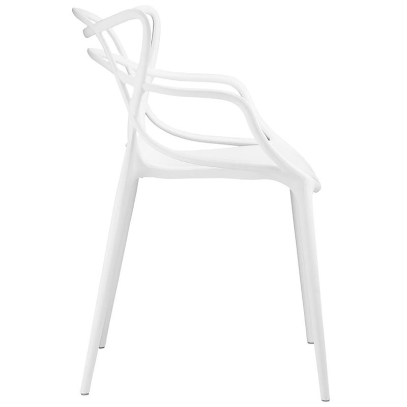 Maddie Home Dining Arm Chair in White