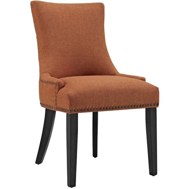 Maddie Home Upholstered Dining Side Chair in Orange (Set of 2)