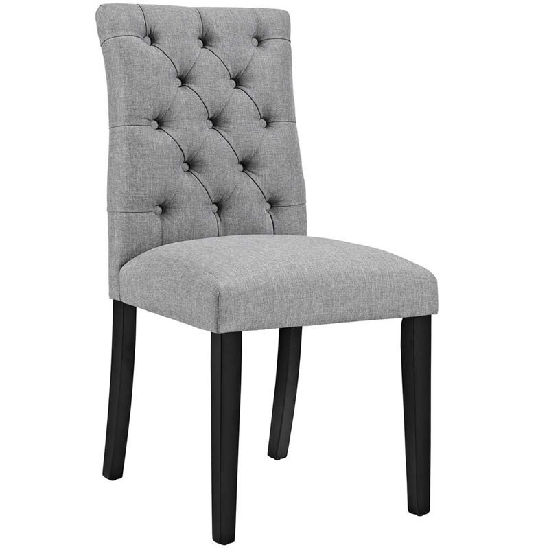 Maddie Home Upholstered Dining Side Chair in Light Gray
