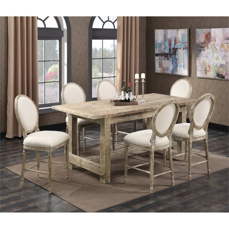 wallace & bay haynes 81" dining table with straight timber trestle base in gray d510178