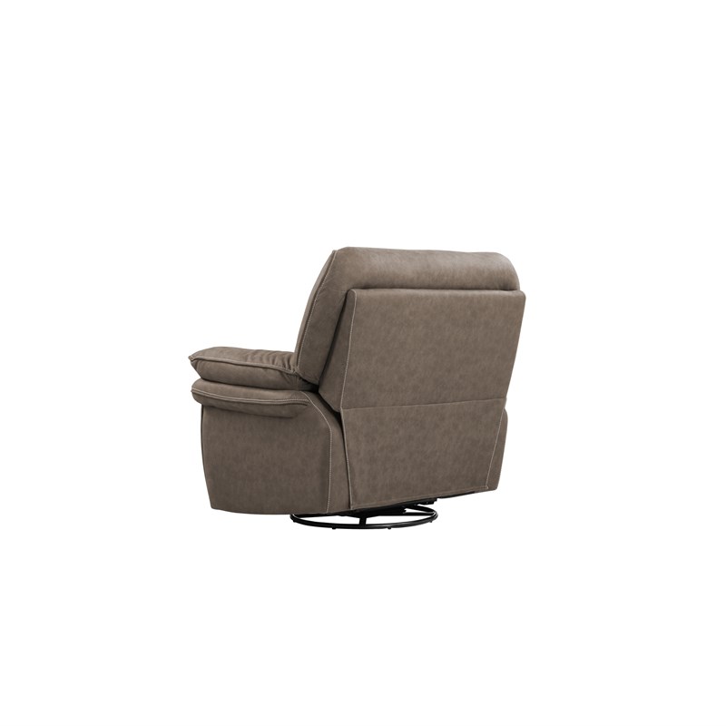 Wallace & Bay Baker Swivel Recliner Glider with Recline Motion in Gray and Brown