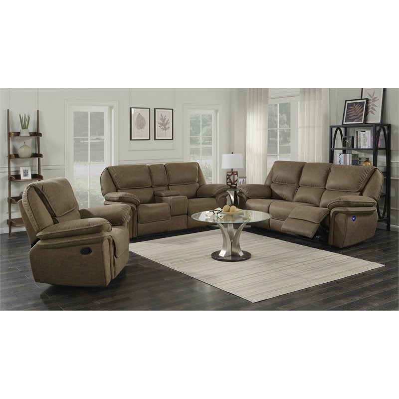 Wallace & Bay Baker Swivel Recliner Glider with Recline Motion in Pecan Brown
