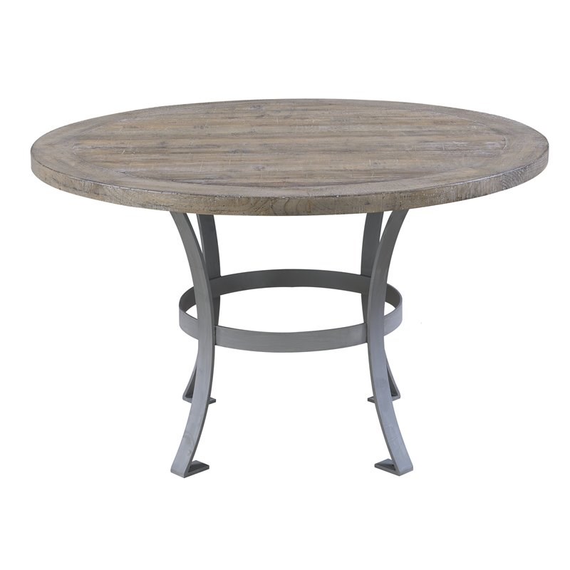 Wallace And Bay Haynes Limestone 54 Round Dining Table With Metal Base