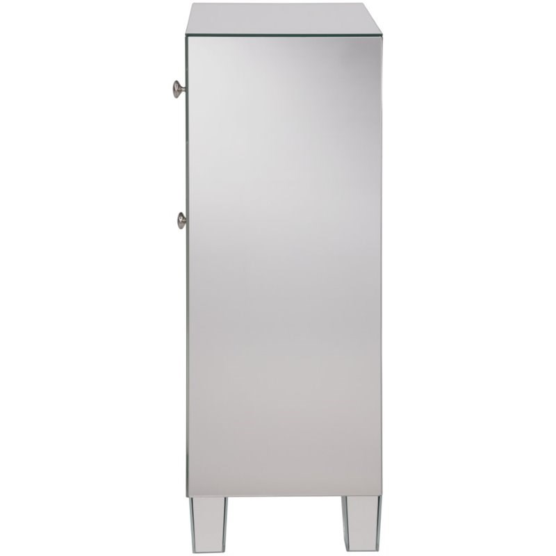 Elegant Decor Contempo 1 Door Contemporary Clear Mirrored Accent Cabinet