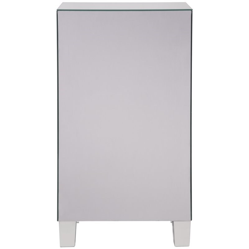 Elegant Decor Contempo 1 Door Contemporary Clear Mirrored Accent Cabinet
