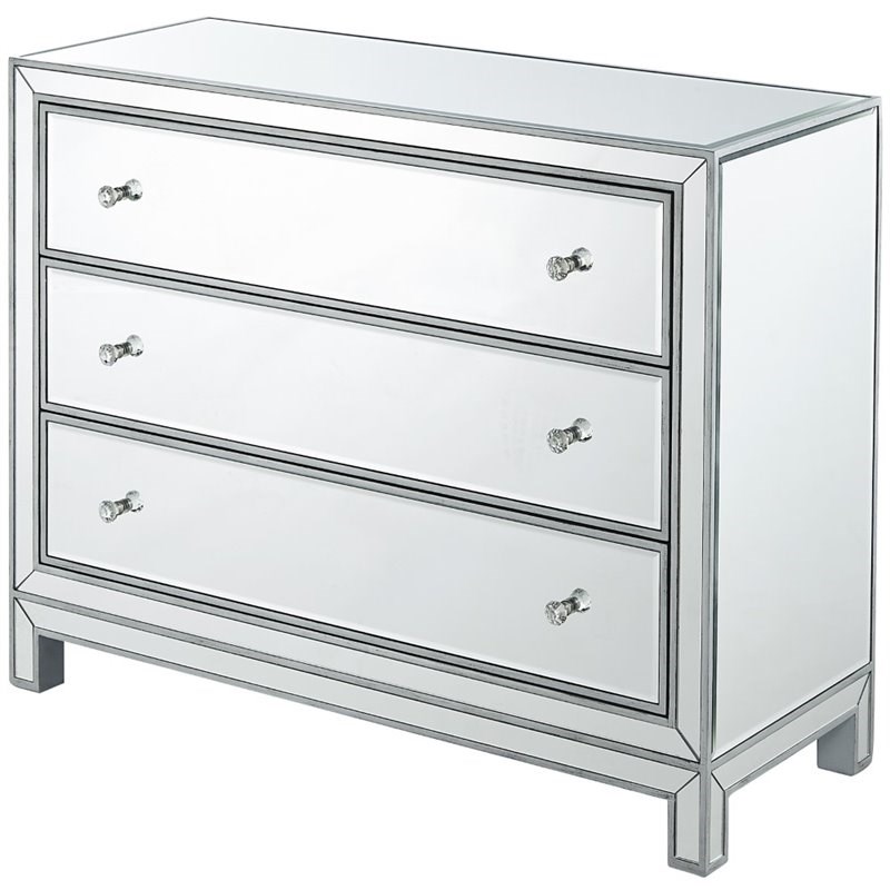 1 DRAWER REPLACEMENT Canzano 3 Drawer Bedside Chest Mirrored