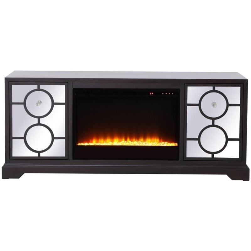 Elegant Decor Modern 60" Crystal Fireplace TV Stand in Hand Painted