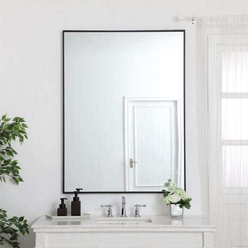 36 x 48 black framed mirror