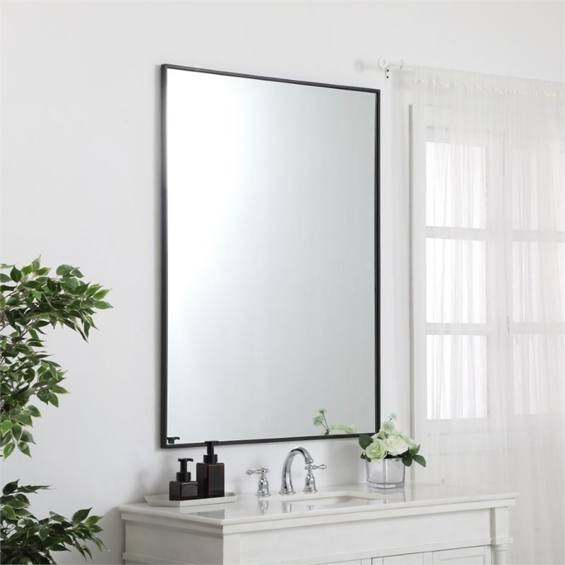 36 x 48 black framed mirror