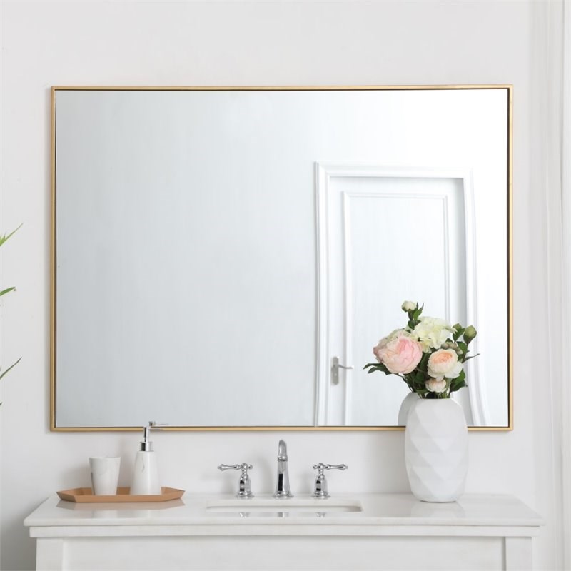 Elegant Decor Eternity 48" x 36" Contemporary Metal Frame Mirror in