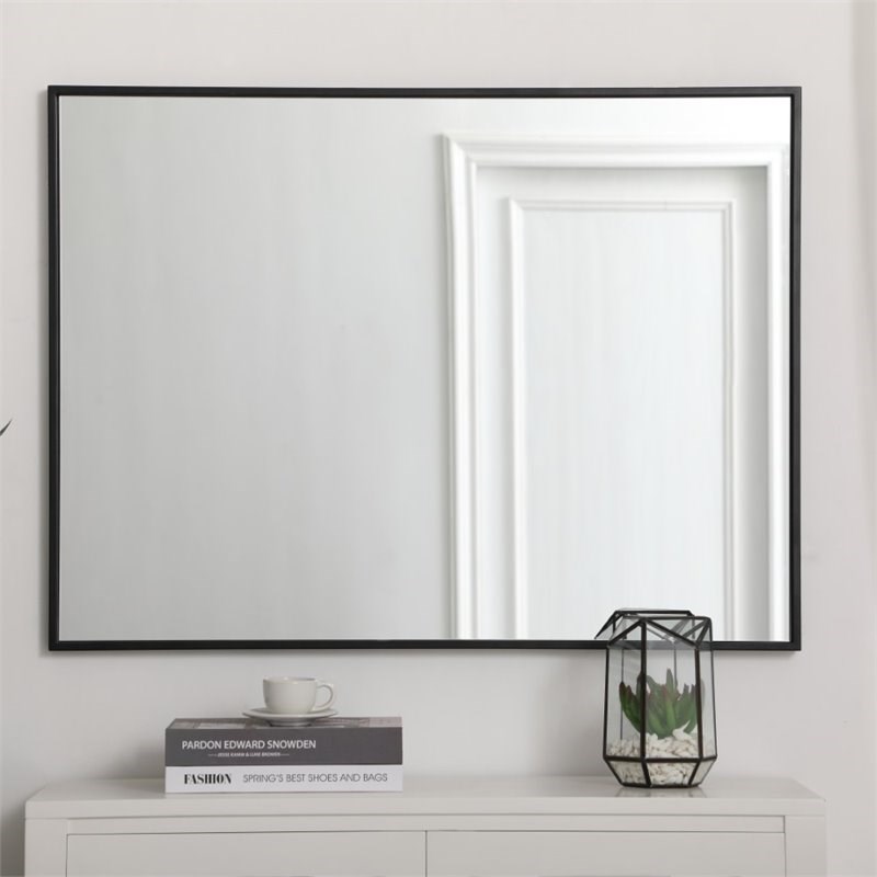 Elegant Decor Eternity 36" x 27" Contemporary Metal Frame Mirror in