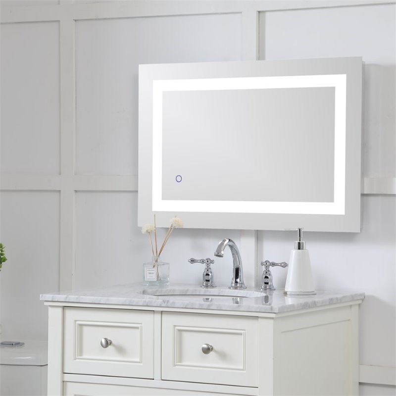 Elegant Decor Helios 30" x 20" Hardwired LED Bathroom Mirror with Touch