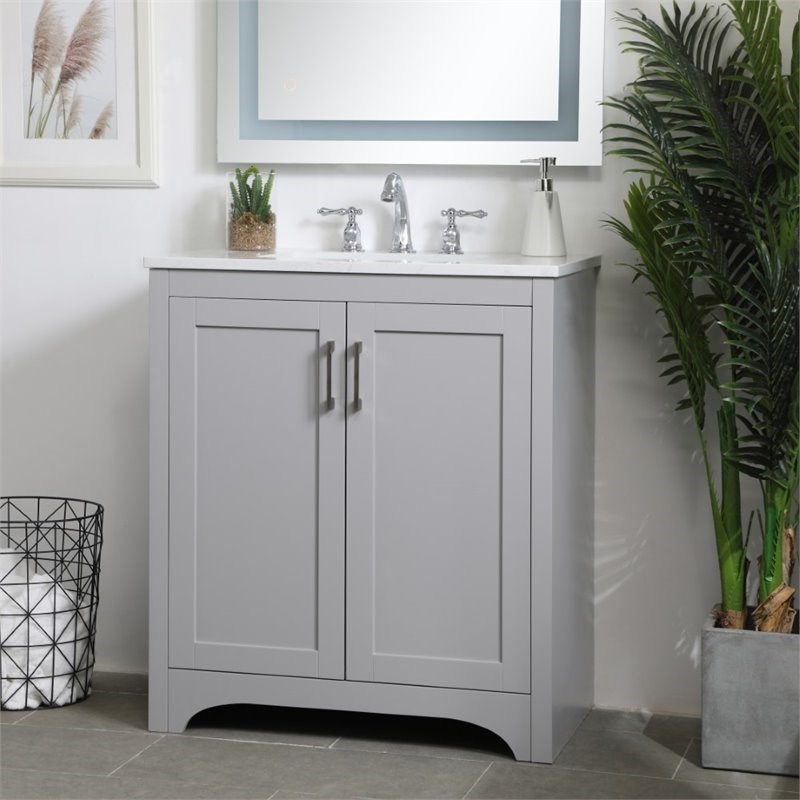 Elegant Decor Moore 30 Single Quartz, What Is The Smallest Depth Bathroom Vanity