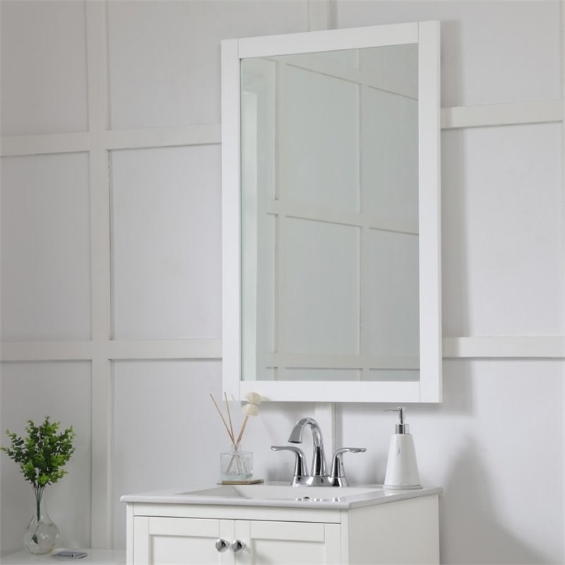 Details about   Elegant Decor Aqua 36" x 24" Wood Frame Bathroom Mirror in White 