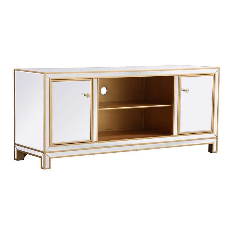 Elegant Decor Reflexion MDF Mirrored TV Stand for TVs up to 55