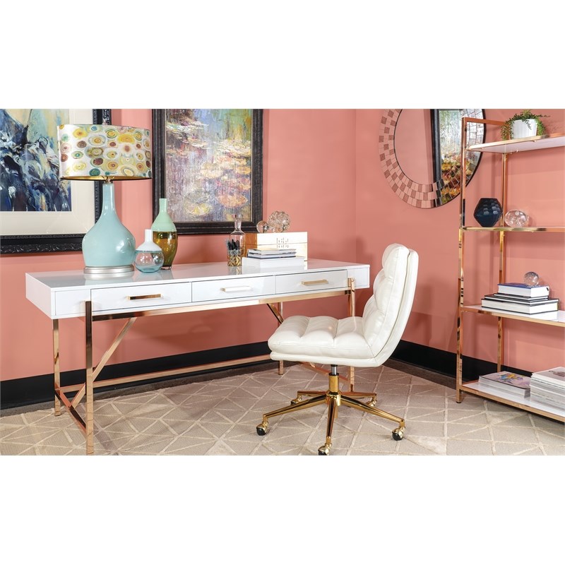 broadway desk white gloss