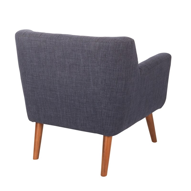 Mill Lane Chair in Navy Blue Fabric with Coffee Legs
