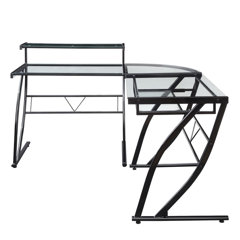 Constellation L Shaped Home Office Black Metal Gaming Editing Desk