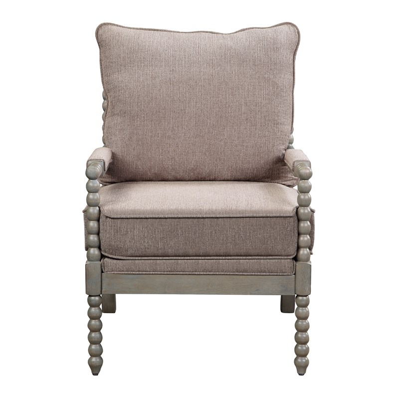 Abbot Chair in Dolphin Brown Fabric with Brushed Gray Base