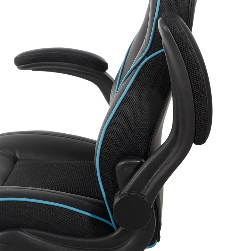 Xeno Gaming Chair in Black and Blue Faux Leather