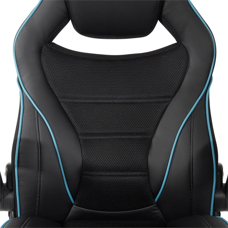 Xeno Gaming Chair in Black and Blue Faux Leather