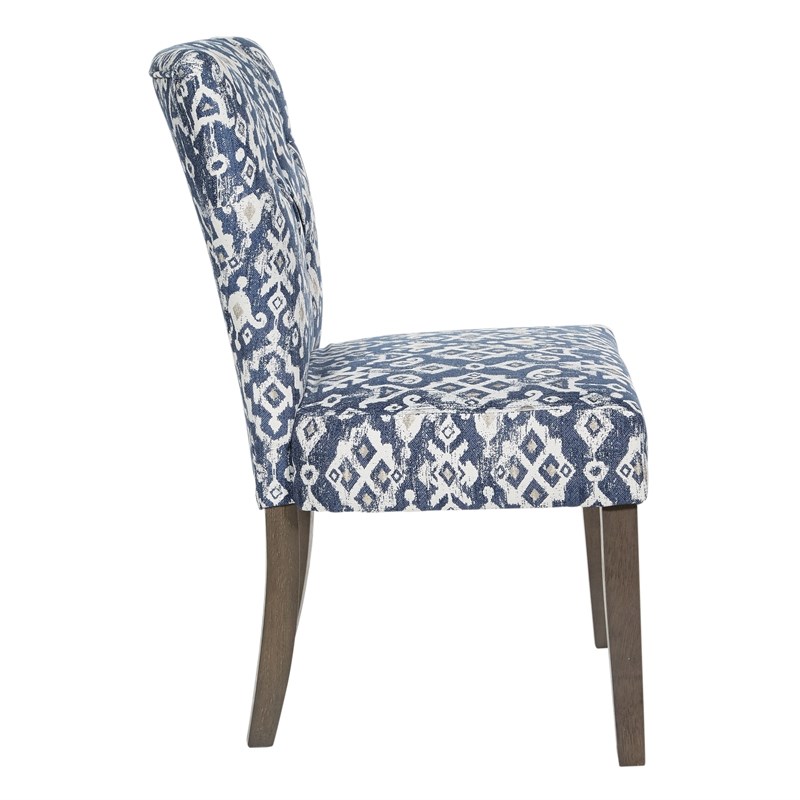 Andrew Dining Chair in Blue with Grey Brushed Legs