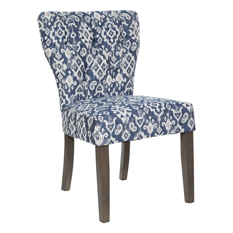 Andrew Dining Chair in Blue with Grey Brushed Legs