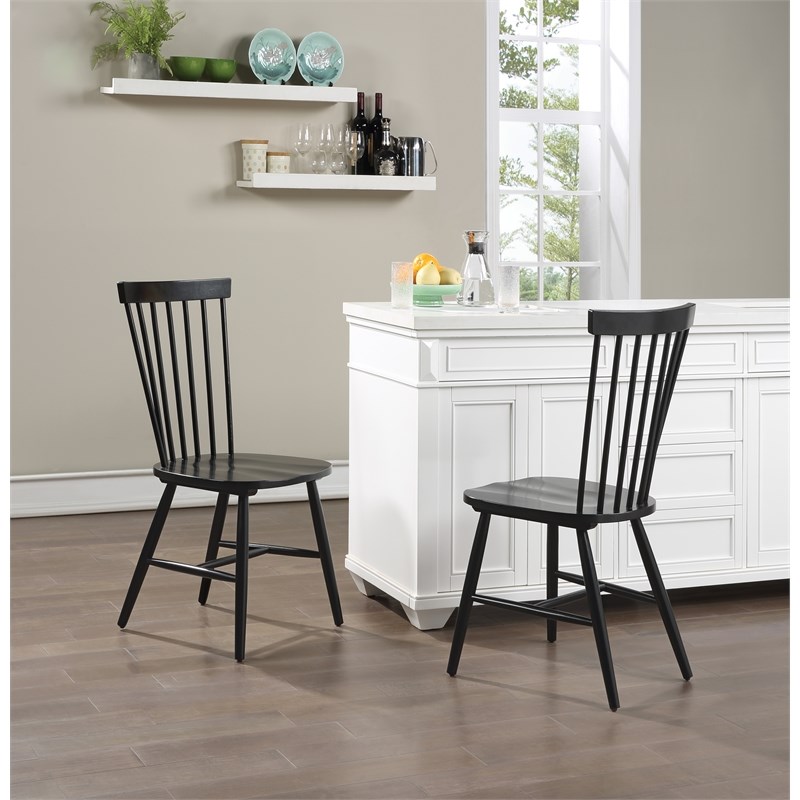 Eagle Ridge Dining Chair in Black Finish 2 Pack