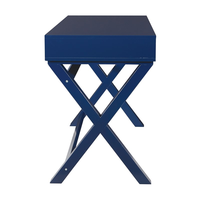 Washburn Chic Campaign Writing Desk in Lapis Blue Finish