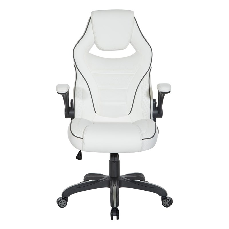 Xeno Gaming Chair in White Faux Leather by OSP Home Furnishings