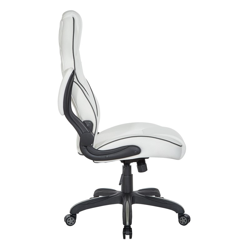 Xeno Gaming Chair in White Faux Leather by OSP Home Furnishings