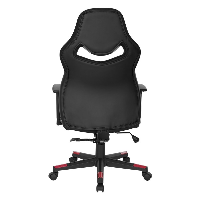 Eliminator Gaming Chair in Faux Leather with Red Accents