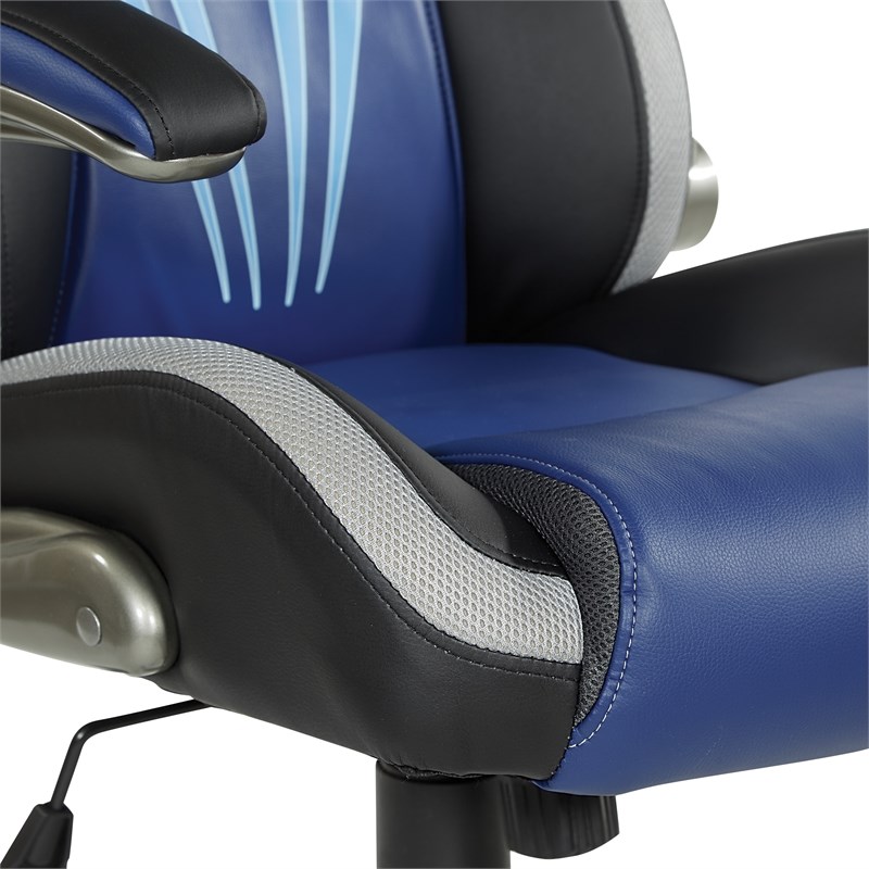 Ice Knight Gaming Chair in Blue Faux Leather