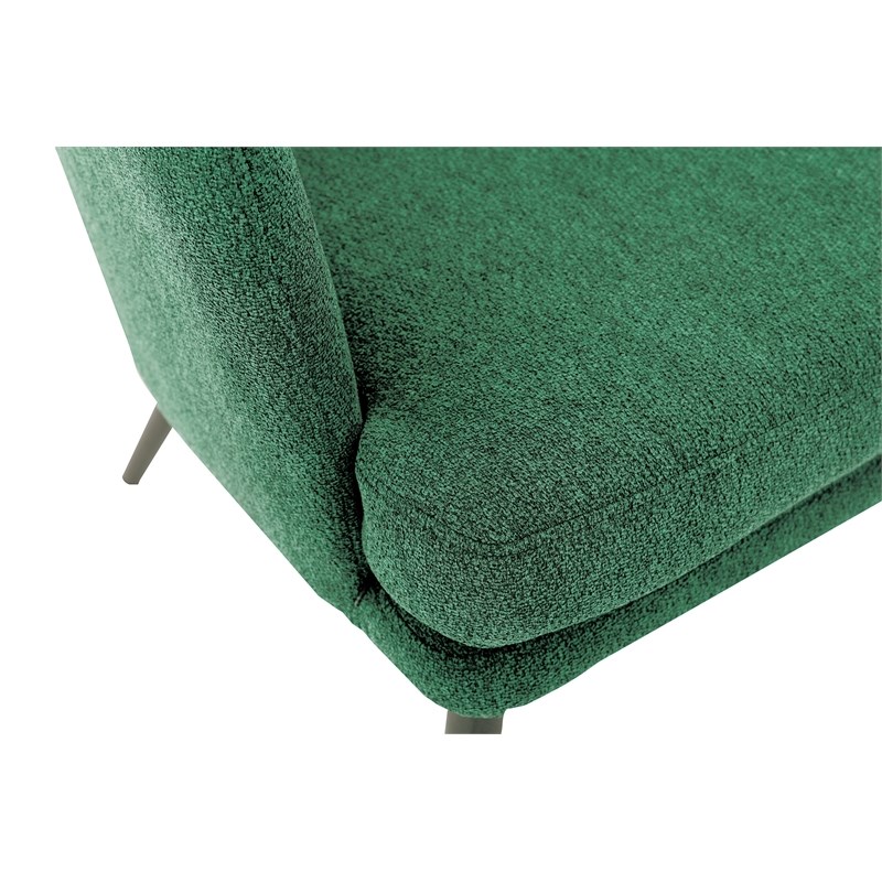 Jenson Accent Chair with Green Fabric and Grey Legs